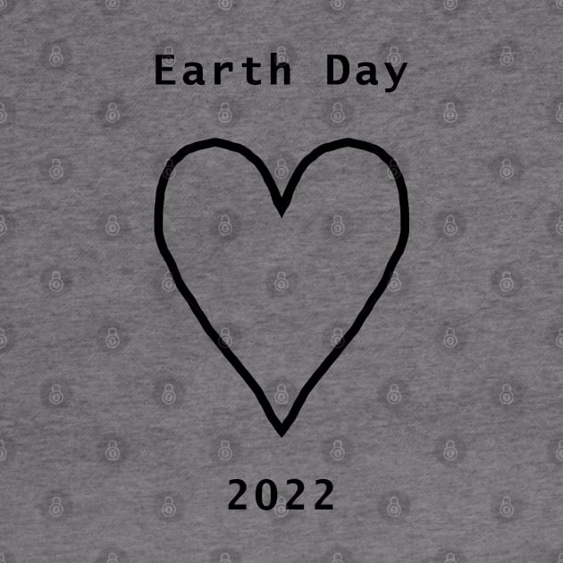 Black Heart Line Drawing Earth Day 2022 by ellenhenryart